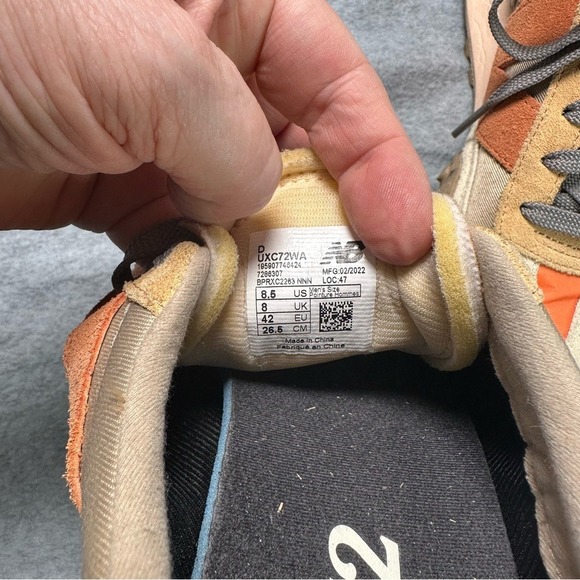 New Balance XC72 Men's Sneakers Size 8.5 Beige Orange Grey Athletic Shoes‎ - Picture 5 of 12